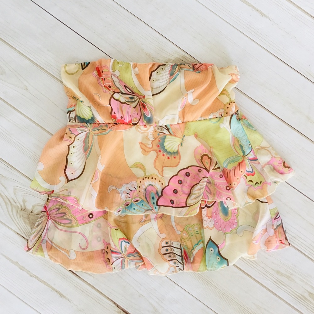 Fire Los Angeles Strapless Tiered Top